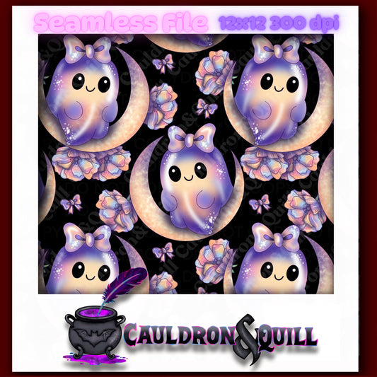Moon Ghostie Seamless