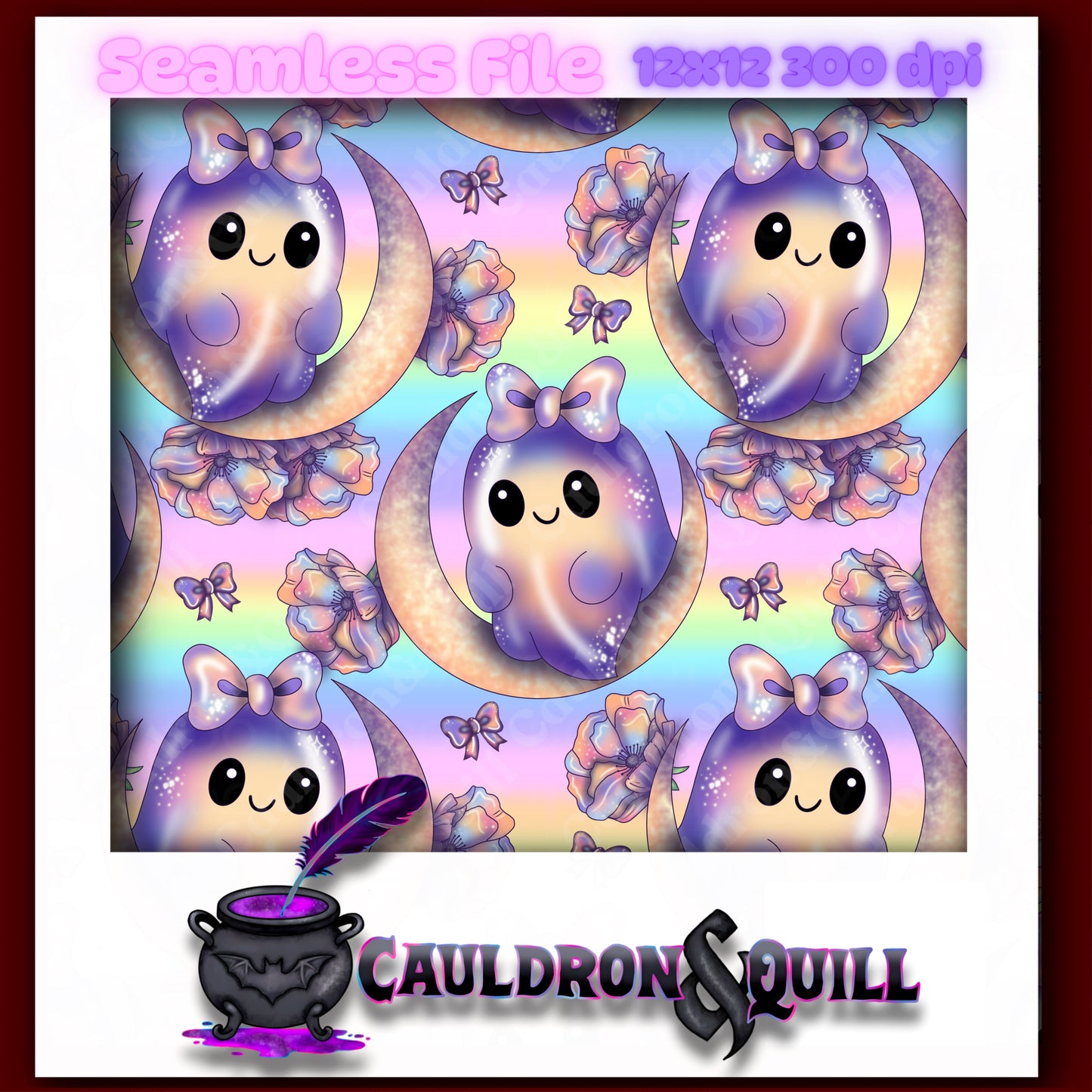 Moon Ghostie Seamless