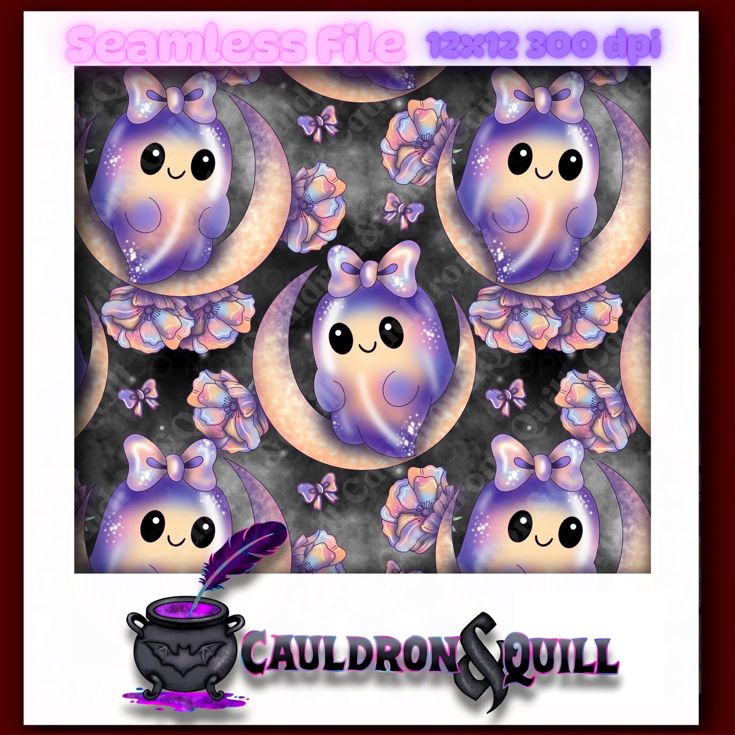 Moon Ghostie Seamless