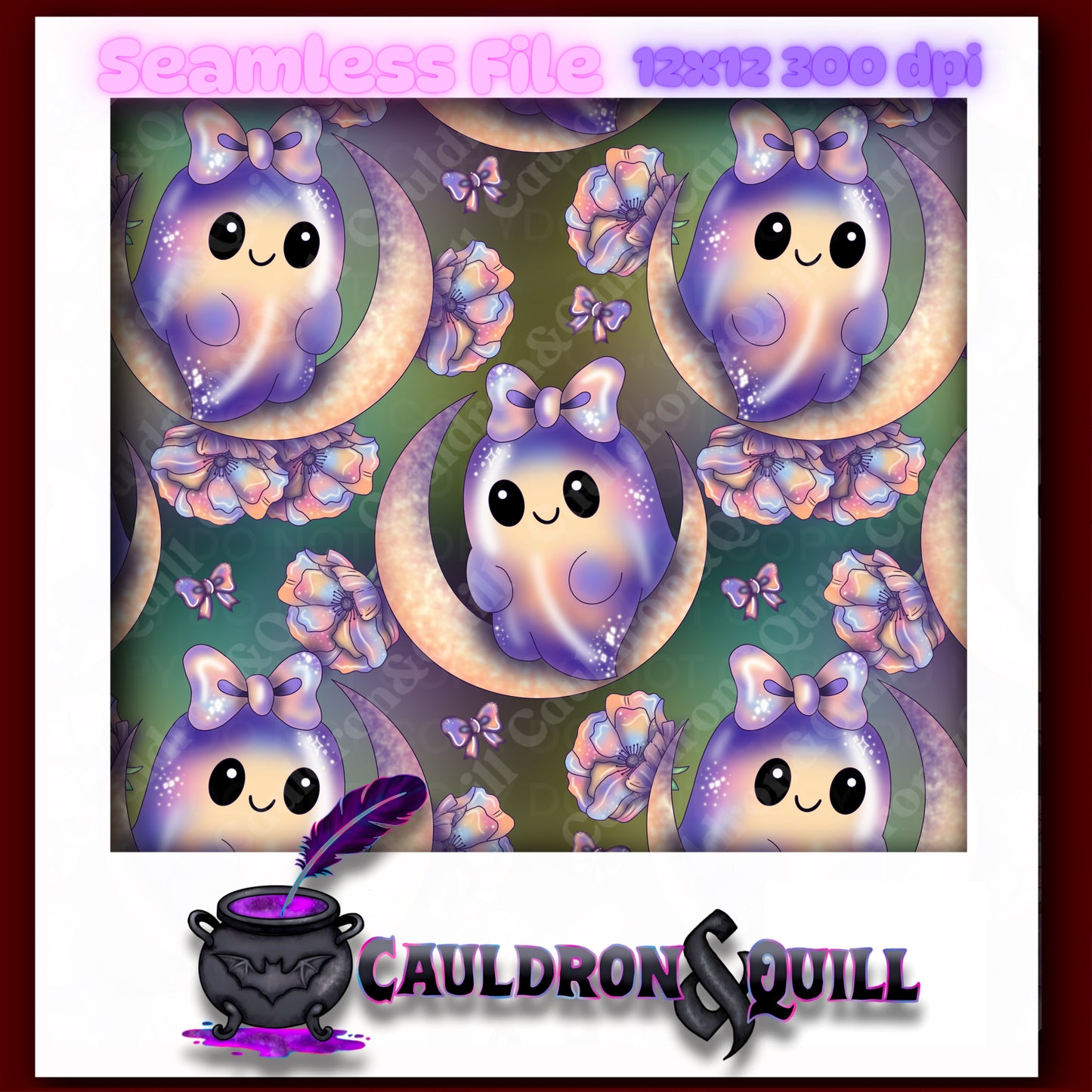 Moon Ghostie Seamless