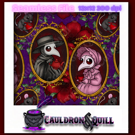 Tea Party-Plague Doctor Frames Seamless