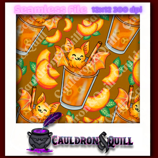 Peach Bat-Tea Seamless