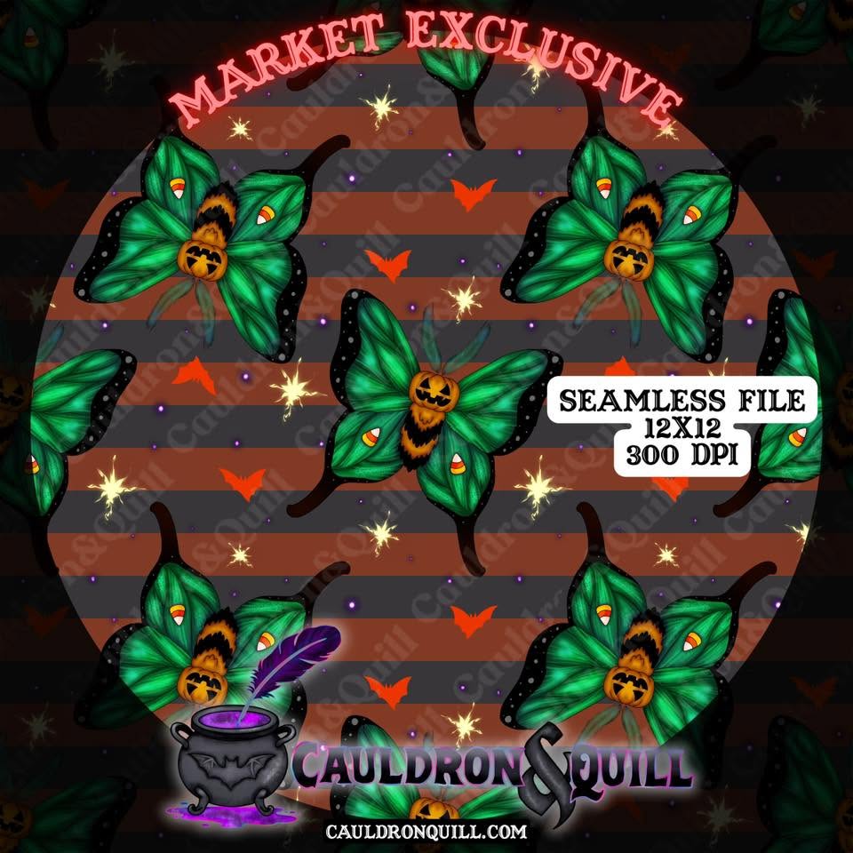 Pumpkin Moth Seamless