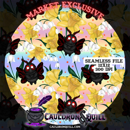 Floral Mothman Seamless