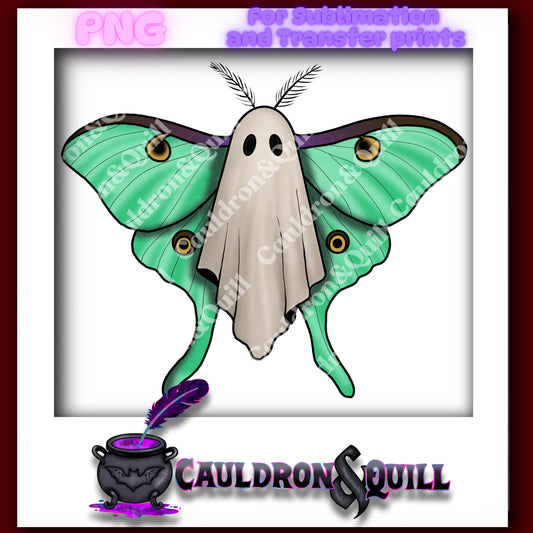 Flying Ghost Sub-Luna Moth