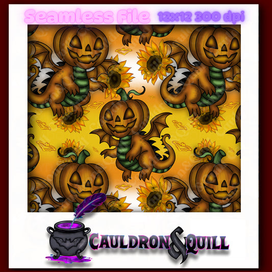 Pumpkin Dragon Seamless