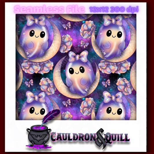 Moon Ghostie Seamless